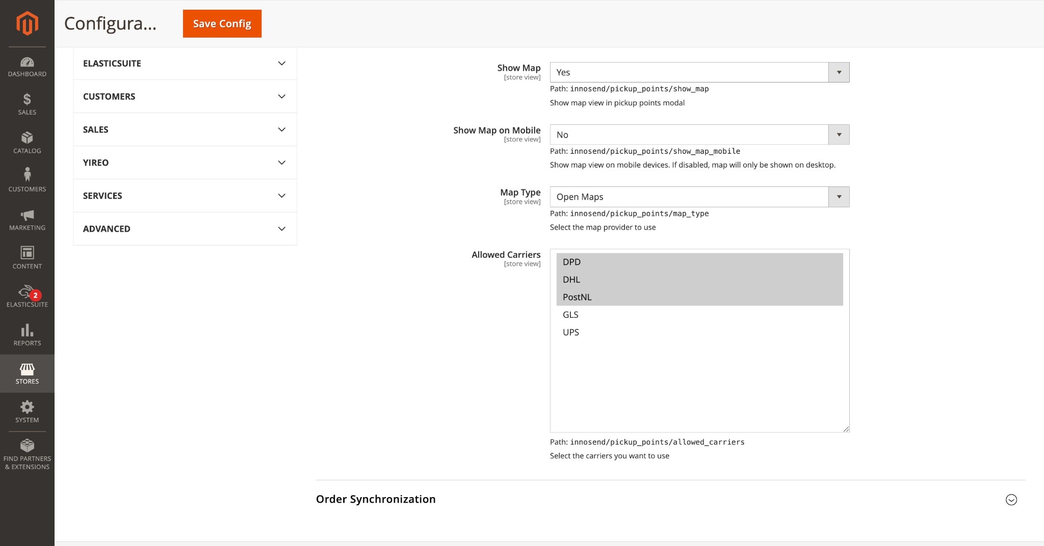 Allowed Carriers multi-select – select which carriers to include or exclude